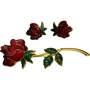 Vintage Cloisonné Jewelry Set